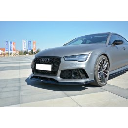 Накладка сплиттер на передний бампер Вар2 на Audi RS7